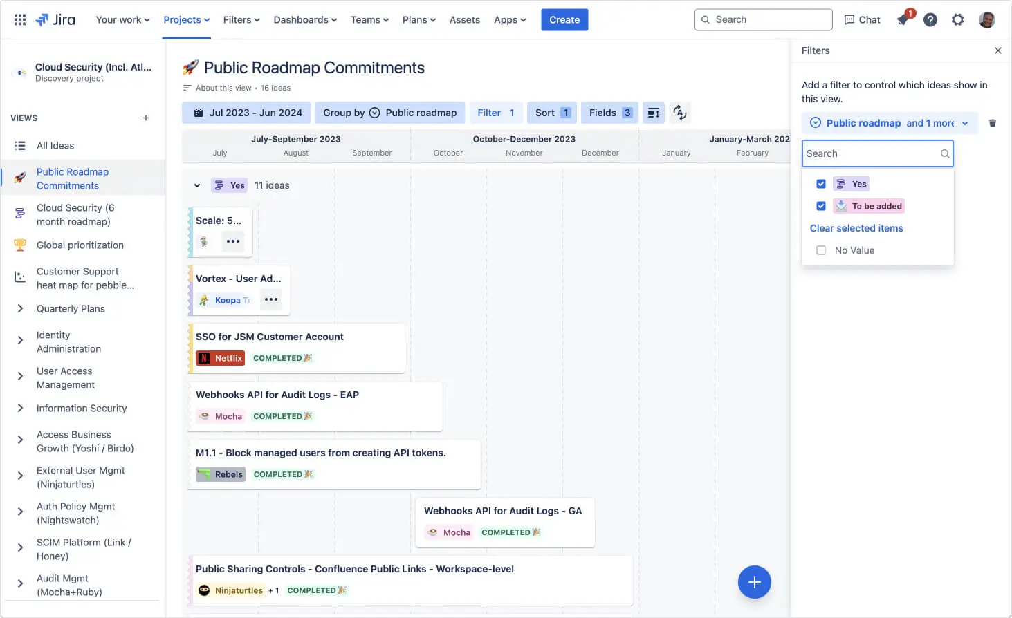 Monitoraggio degli impegni presi in una tabella di marcia pubblica