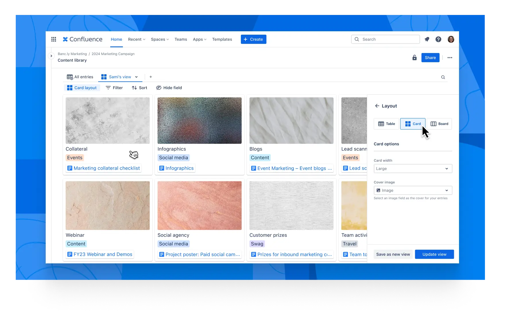 Captura de tela da visualização de cartão.