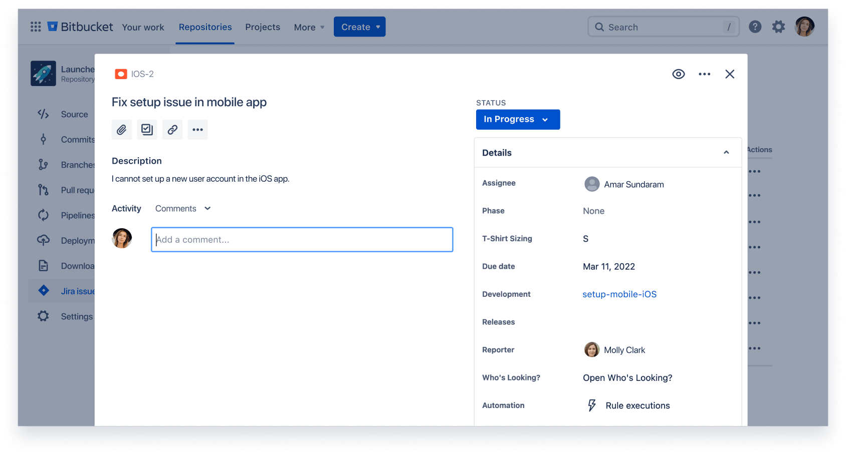 Schermata collab Bitbucket