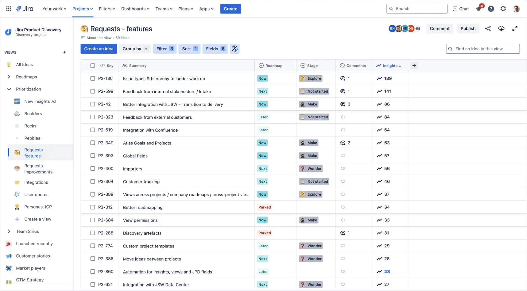 Feature requests from customers
