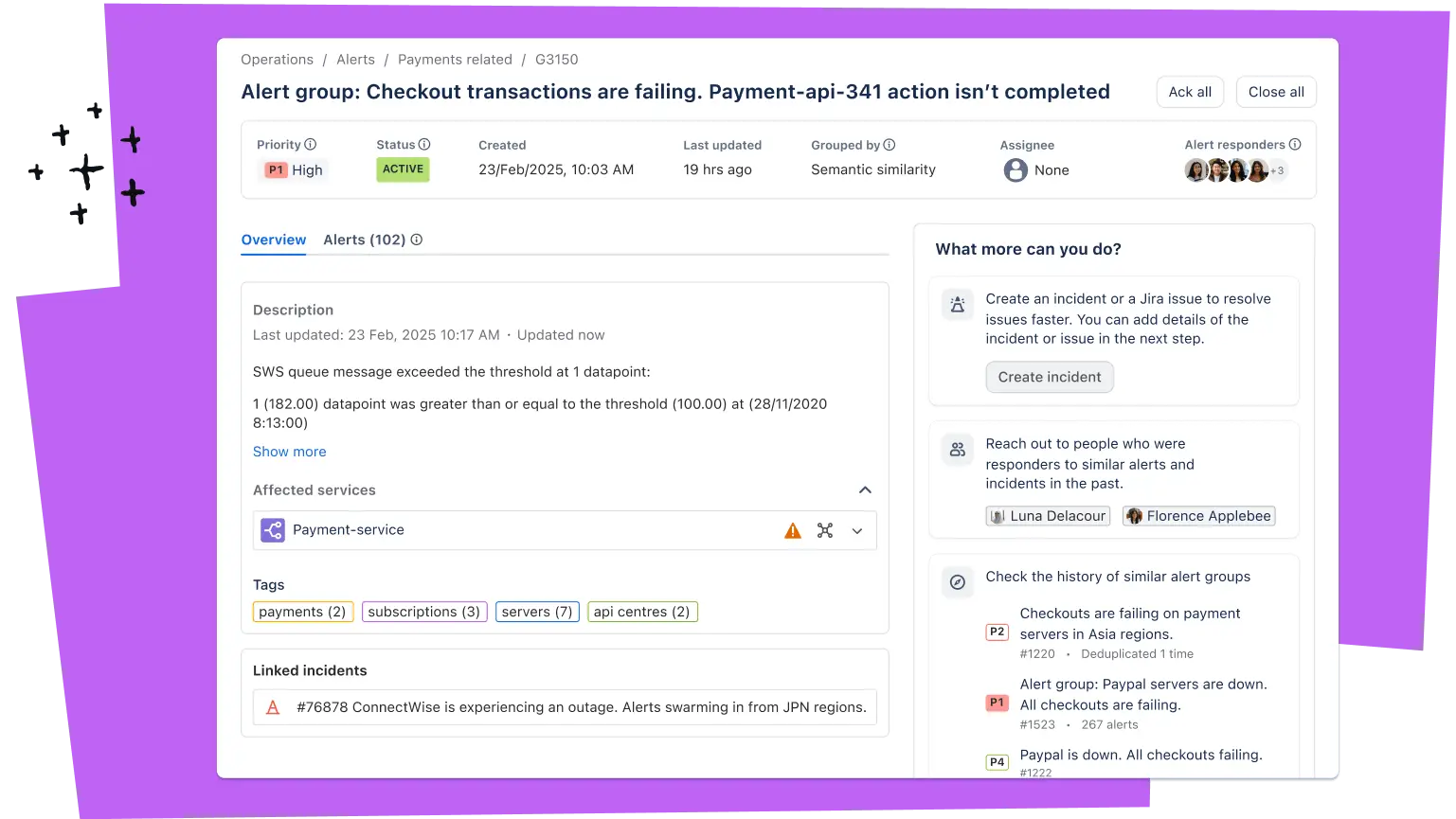 Der virtuelle Agent, eine Premium-Funktion von Jira Service Management, wird in einem Help-Channel in Slack verwendet