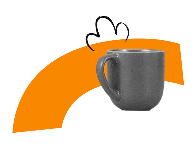 Illustration avec une tasse à café