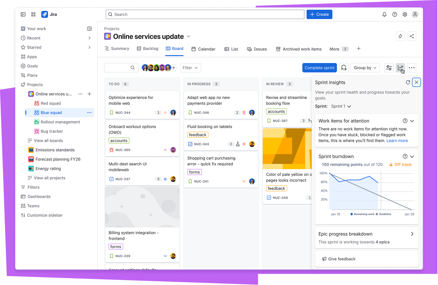 Product screen