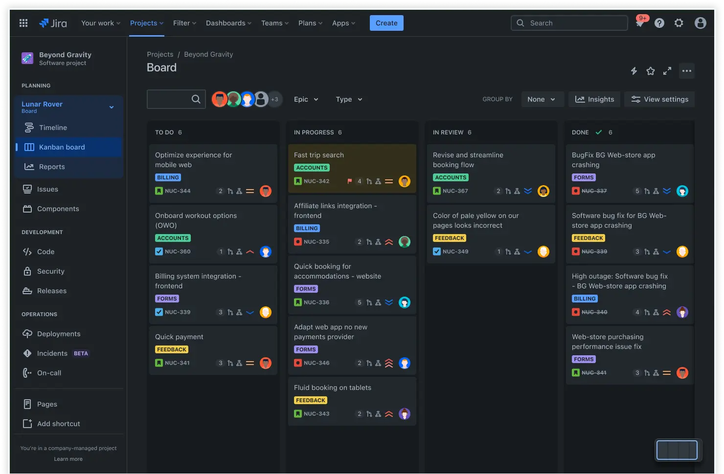 Kanban board.