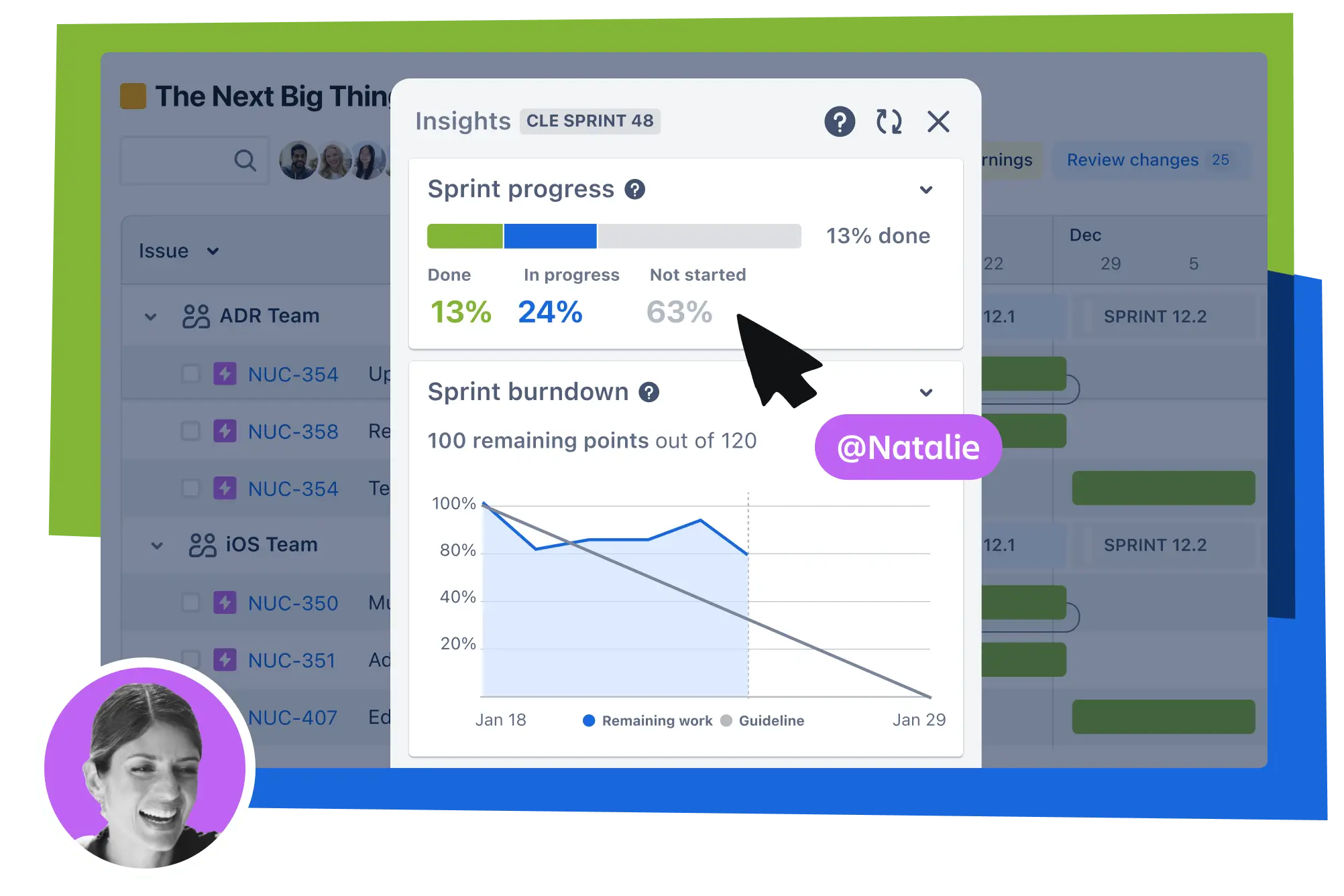 Captura de pantalla de Jira de un proyecto de lanzamiento de marketing en una vista de lista con tareas pendientes relacionadas con el marketing.