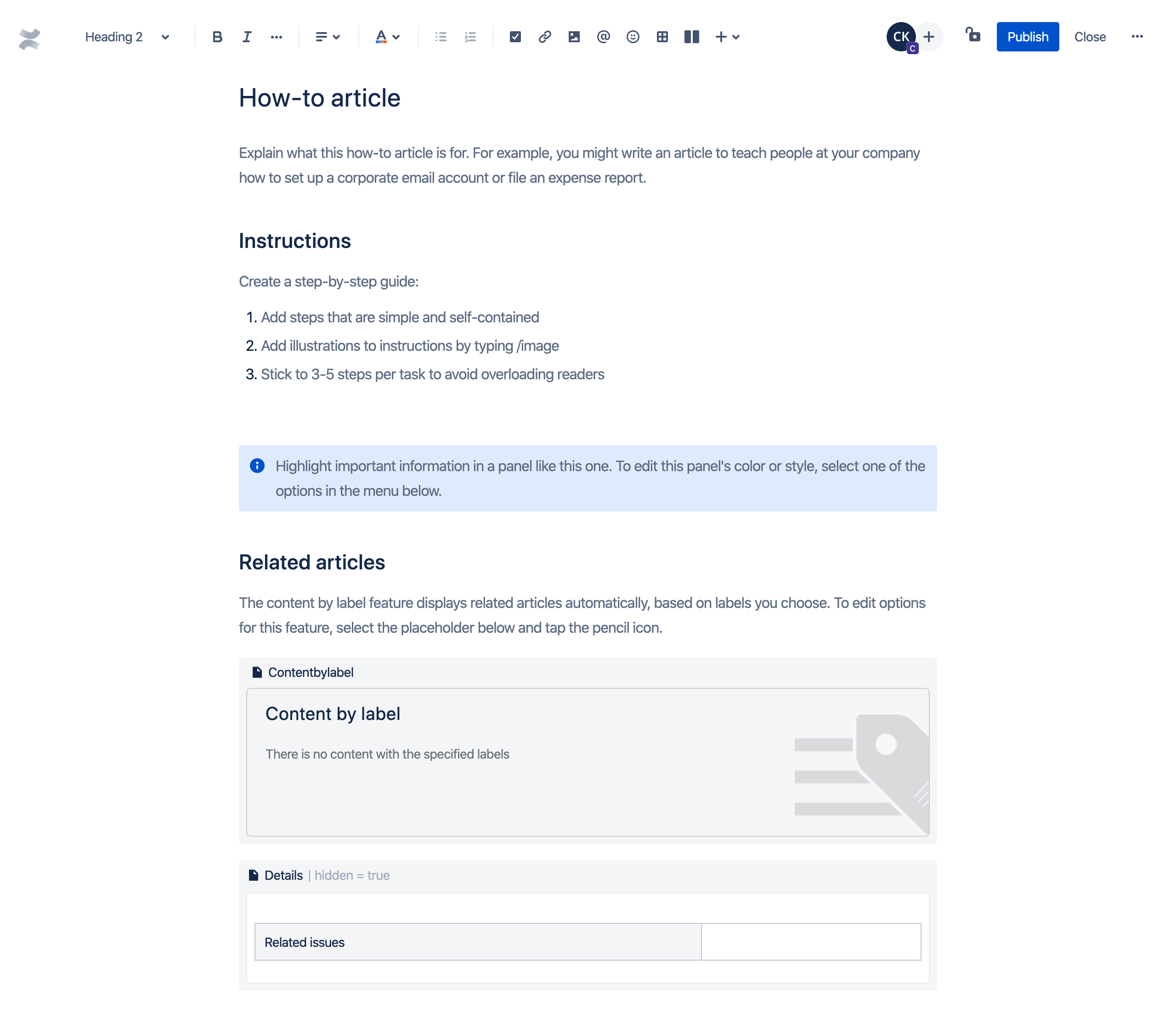 Шаблон статьи с инструкциями — Confluence