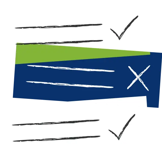 체크 표시를 보여 주는 그림