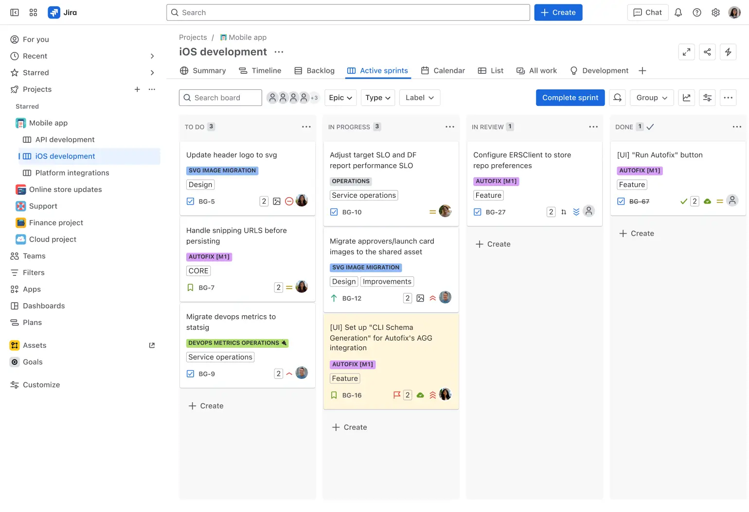 Screenshot: Jira-Board