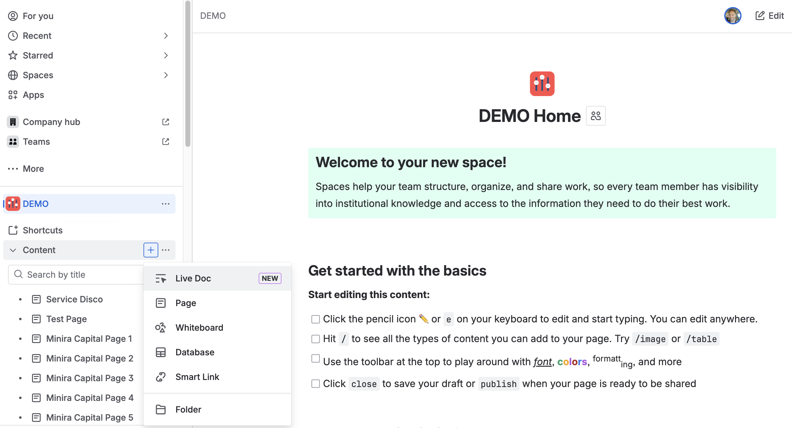 How to add new content in side menu