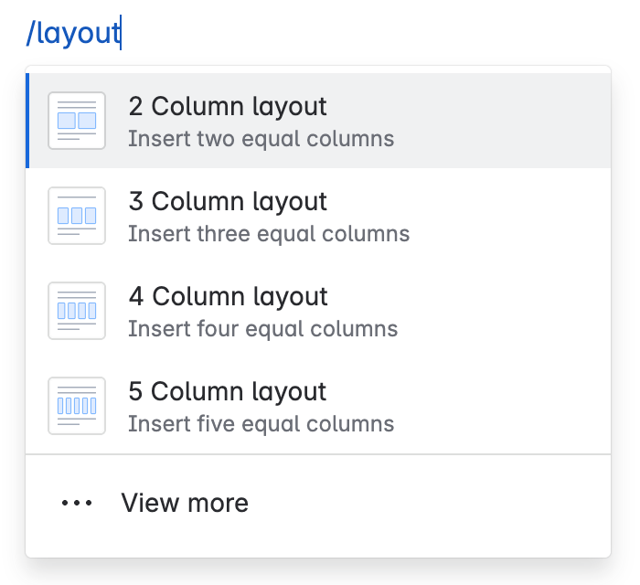 lay-outmacro's in confluence